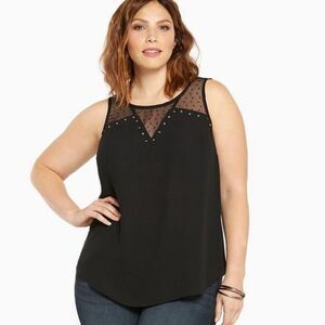 Torrid Mesh Inset Stud Tank Top Size 5X